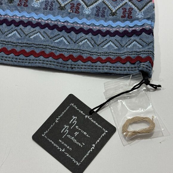 Woman's Mercer Madison Beige Tan Bohemian Design Sleeves Round Neck Sweater 2X - Picture 4 of 9